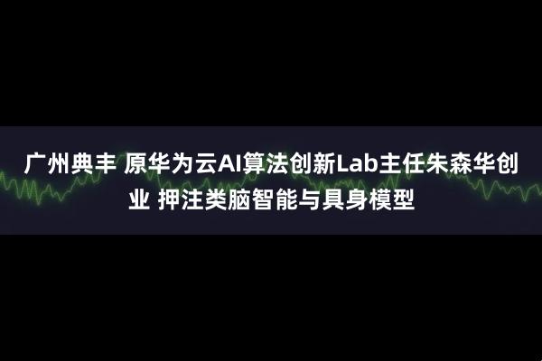 广州典丰 原华为云AI算法创新Lab主任朱森华创业 押注类脑智能与具身模型